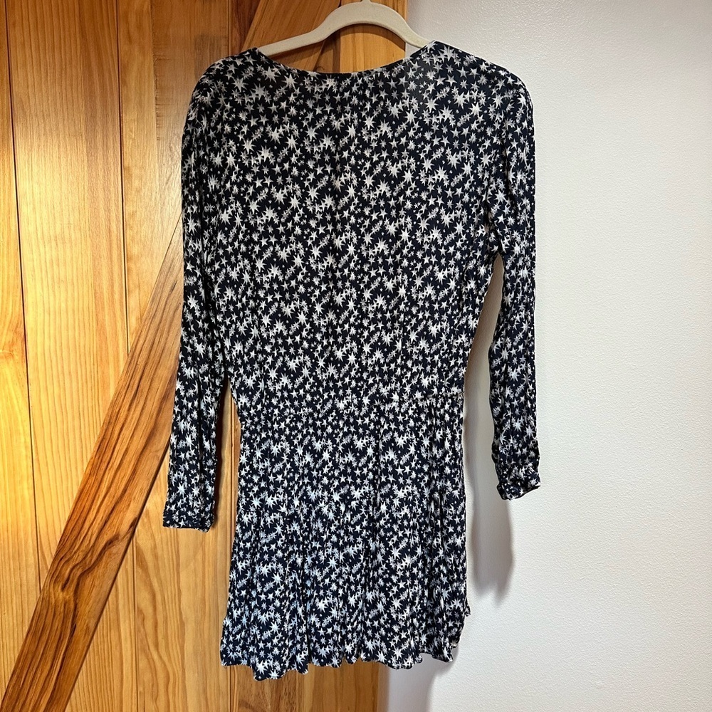 Rails Willa Navy Long Sleeve Mini dress Stellar Print Size Small EUC - Picture 5 of 9